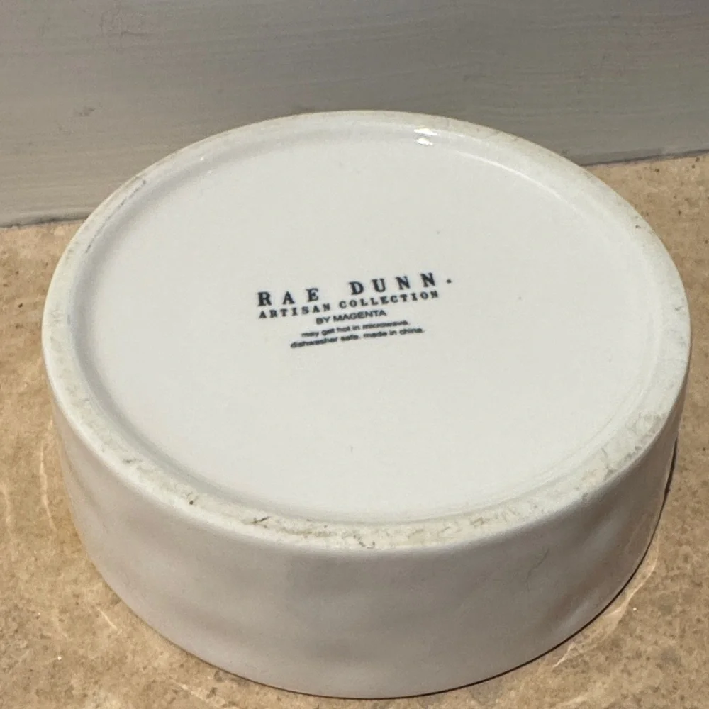 Rae Dunn Cream Ceramic Pet Bowl